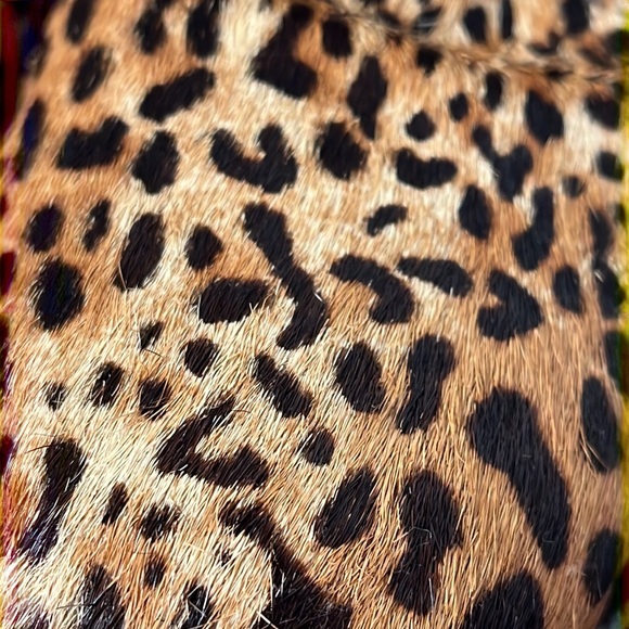 Lucky Brand Cheetah Print Cow Hair Size Zip Lace Up Combat Boots - Picture 5 of 11